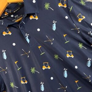 Rorie Whelan Polo Shirt‎ Mens Large Blue Golf Casual Short Sleeve NWT